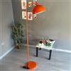 bamyum Gorkiede Lampada da Terra in Metallo, Lampada da Terra per Soggiorno, Camera da Letto, Camera dei Bambini con Attacco E27, Larghezza 30 cm, Paralume Regolabile, Arancione