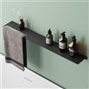 Mai & Mai Mensola da Parete Multifunzionale 80cm, Mensola per Doccia in Alluminio con Portasciugamani Mensola da Appendere per Bagno e Cucina, Nero Opaco, Reglo-06