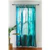 KRAAFTY Tende Trasparenti in Misto Seta Antica Indiana Stile Sari - Tende Patchwork Uniche per Finestre per Soggiorno e Camera da Letto - Tende Decorative per Casa Filtranti la Luce (Turchese)