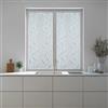 Home Tresor - Coppia Tende a Vetro, Tende per Interni, Finestre Cucina, Cameretta, Soggiorno Mod. MADRID Semitrasparente Base Bianca, Corte e Lunghe - 60x240 cm, Salvia