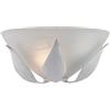 Be-Light Applique Classica Esse 1 Luce Ferro Battuto E Vetro Bianco E Argento