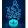 KJsdaADSA Lampada a LED per moto 3D Lampada Art Déco Cambia colore Luci a LED Decorazione Luce Touch Control 7 Colori Cambia Decorazione regalo per bambini alimentata tramite USB