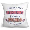 Mugffins Cuscino BISNONNO - En italiano - Sono l'Unico Regalo di cui Hai Bisogno - Idee Regali Divertenti - Rivestimento e Imbottitura (40x40 cm). Tatto Cotone