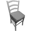 Russo Tessuti 6 CUSCINI Sedia Coprisedia IMBOTTITI Cuore Allungato Shabby Elastici SFODERABILI-Grigio