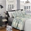 IlGruppone Passione Casa Completo Letto Lenzuola Matrimoniale,100% Cotone, Set letto, Lenzuolo Sopra, Sotto e Federe 2 Piazze - Fiorellini blu (Palme Verdi)
