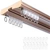 Generico Binario per Tende Doppia Fila, Binario Tenda Scorrevoli con Rulli Silenziosi Bastone per Tende In Alluminio da Soffitto Completo di tutti gli accessori per la casa in Ufficio divisore(Pink,130CM)