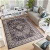 TAPISO Colorado Tappeto Pelo Corto Resistente Design Tradizionale Grigio Nero Motivo Floreale Orientale Ornamenti Bordo Scuro Camera Salotto Soggiorno Sala Oeko-Tex 180 x 250 cm