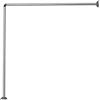 VR VETRINEINRETE Vetrineinrete® Bastone per tenda doccia universale regolabile angolare con aste 90 cm argento o bianca asta per tende (Argento)