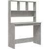 vidaXL Scrivania Mensole Grigio Cemento 102x45x148cm Legno Multistrato