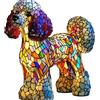 Generic Lampada a forma di cane, lampade con cani in vetro colorato, ornamenti per notte con cucciolo in resina per decorazioni per feste, serie di cani, arte, luce notturna in resina colorata, decorazione