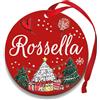 Corredino Neonato Pallina di Natale Personalizzata con Nome, Decorazione Natalizia 100% Italiana, Rosso, 8 cm (Rosso, Rossella)