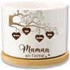 Dacomfy Vaso per Fiori in Ceramica Personalizzato con Albero della Vita, Festa della Mamma, Vaso per Piante Grasse, Vaso per Fiori in Ceramica per Interni ed Esterni