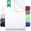 GREEN MARK Textilien lenzuolo piano 100% cotone - Lenzuolo classico senza elastico, morbido sulla pelle, facile da mantenere, lavabile ad alta temperatura - Bianco - 270 x 290 cm