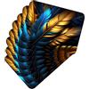 MG Design Set di 8 tovagliette in sughero - Leaves with gold 2 - 30 × 40 cm - resistenti al calore, antiscivolo e facili da pulire, con base in sughero naturale