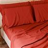 PETTI Artigiani Italiani - Set Lenzuola Cotone Piazza e Mezza Francese 4 Pezzi, Completo Letto con Lenzuolo Sopra, Lenzuolo Sotto con Angoli Elasticizzati e 2 Federe Lenzuola Rosso
