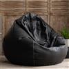 SXBCyan Fodera Poltrona a Sacco (Senza Imbottitura) Grande Fodera for Pouf in Ecopelle Esterni Chaise Lounge Salon Gioco Film sac Puff Camera da Letto Soggiorno Giardino(Black,D3.3ft-Cover-Adults)