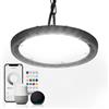 LED Universum Smart Home - Faretto LED High Bay 100 W, bianco neutro, 4000 K, 10.000 lm, 120°, IP65, controllabile da remoto e app, Alexa Google Assistant Apple HomeKit Bluetooth WiFi Android iOS Ø230 x 32,5 mm