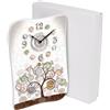 Lupia - Bomboniera con Scatola bianca OROLOGIO GEA parete o tavolo legno stampato TREE WHITE albero della vita 15x21 cm idea regalo Matrimonio Cresima Comunione Battesimo Anniversario Compleanno