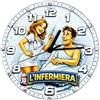 Regalami.shop Orologio da Parete 25 cm con Mestieri Divertenti, infermiera - Idea Regalo Originale e Simpatica - Finitura di Alta Qualità - Confezione Elegante Scatola Regalo (cm 25 infermiera)
