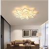 JIAODIE Moderna LED Plafoniera Dimmerabile Creativo Forma Di Fiore Disegno Lampada Da Soffitto Soggiorno Camera Da Letto Stanza Dei Bambini Metallo Acrilico Petalo Lampadario,14heads/Ø100CM