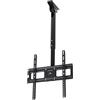Maclean MC-943 Supporto universale a soffitto per TV OLED QLED LED LCD Plasma Girevole inclinabile regolabile in altezza 32-50 fino a 35kg Soffitti inclinati Ristoranti PUB (Per un televisore)