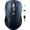 INFINMIND Mouse Bluetooth Senza Fili con Smart Flying Scroll, Rotellina ergonomica per il pollice, silenzioso per 3 dispositivi - Compatibile con Windows/Mac OS/Chrome/Android (Nero)