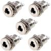 Oiyagai 5 Pezzi Presa DC da Pannello 5.5x2.5mm 30V 10A Femmina Filettata - Connettore Jack di Alimentazione per Progetti Elettronici e Fai-da-Te