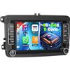Zomolither Qualcomm 8 Core 4+64G Android 15 Autoradio per VW Golf 5 6 Passat Jetta Caddy Tiguan Touran Polo Wireless CarPlay&Android Auto 7 Pollici IPS Touch Screen GPS Bluetooth 5.1 DSP WiFi retrocamera AHD SWC