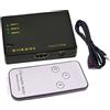 Goshyda Switcher HDMI 4K 3x1, Selettore Switch HDMI 3 in 1 Out con Telecomando IR, Hub Splitter Box HDMI a 3 Porte per PC, Lettore DVD