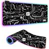 FANSU RGB Tappetino Mouse XXL, 3D 14 Modalità Luce LED Tappetino Mousein Gomma Antiscivolo Mousepad Durevole per PC Laptop e Giochi Competitivi (Circuito Stampato Nero,800x300x4mm)