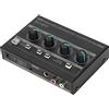 Annadue Amplificatore per Cuffie Stereo 4 , Splitter Monitor in Metallo Compatto con Volume Indipendente e Alimentatore 12V 1.5A per Studio e Palco, 1 Pezzo