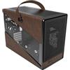 MONTECH Heritage mATX, Chassis da gioco compatto in pelle con fattore di forma micro con design della maniglia firmato, supporta le ultime GPU, ATX PSU 360 mm, 4 ventole, gancio per cuffie, nero