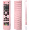 Hesupy Custodia protettiva per telecomandi TV LG, custodia protettiva in silicone per LG AKB75095307 AKB75375604 AKB74915305 AKB75095302 AKB73715601 AKB Series TV Stick Cover antiscivolo con cordino (rosa)