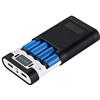 SUPEWOLD Power Bank - Custodia per batteria fai da te, kit fai da te, 4 x 18650, supporto per caricabatterie USB Power Bank Box, custodia per smartphone (nero)