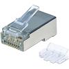 INTELLINET NETWORK SOLUTIONS Intellinet 790505 Connettore modulare Pro Line Cat6A RJ45, Set da 70pz STP, 3 poli, sia per cavo rigido che flessibile, barattolo da 70 plug, Grigio