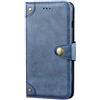 Dingshengk Azzurro Retro Vera Pelle Case per Wiko Harry 2 5.45 Custodia Caso Premium Leather Cover Flip Guscio Protettiva Copertina Portafoglio Magnetico Anti Urto e Anti Graffi