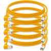 HB-Digital - Cavo di rete LAN a 90° con connettore RJ45 maschio, in rame, cat. 6, professionale, S/FTP PIMF LSZH, senza alogeni, conforme alla normativa RoHS, AWG 27/7, patch Ethernet 5x 0,5m giallo.