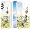 Yarxiawin Brillantini Custodia Per Samsung Galaxy A53 5g, Rosa Estetica Cordino per Samsung A53 Cover Trasparente Silicone Sottile Morbido Case Antiurto per Donne (Giallo)