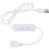 Qusinfc Cavo di prolunga USB 2.0 facile da usare bianco con interruttore per lampade da tavolo/ventole/luci a led cavo di prolunga con più prese protettore