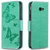 AIFILLE Cover Custodia J4 Plus Verde Flip Custodia Libro Premium Pelle PU con Slot per Schede Custodie Portafoglio per Samsung Galaxy J4 Plus 6 Pollici Farfalla Design Antiurto Protettivo Rigide