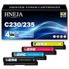 HNEJA Cartuccia Toner C230 BK/C/M/Y per Xerox C230/C235 Stampante Cartucce Toner Compatibili 006R04391 006R04392 006R04393 006R04394 Sostituzione Senza Chip Ad Alta Resa,4 Colors-1Pack