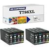 PUCIO Sostituzione della Cartuccia Inchiostro Compatibile 786 786XL T786XL Adatto per EPSON WF-4630 WF-4640 WF-5110 WF-5190 WF-5620 WF-5690 Stampante 2sets