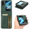 TUUNKMUY Custodia per Motorola Razr 50 Ultra con porta carte, custodia protettiva antiurto in pelle con impugnatura antiscivolo bumper protezione completa per Motorola Razr 50 Ultra, verde