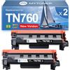 MYTONER Cartuccia toner compatibile per Brother TN760 TN730 TN-730/TN-760 nero ad alta resa per stampante MFC-L2690DW MFC-L2710DW MFC-L2717DW HL-L2350DW HL-L2395DW MFC-L2750DW, confezione da 2