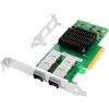 Vogzone Scheda di rete 25GbE per Mellanox MCX4121A-ACAT, PCIe 3.0 x8 25 Gb Ethernet NIC con chipset Mellanox ConnectX-4 Lx, supporto per scheda di rete Dual SFP28 RDMA