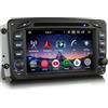 Erisin 7 Pollici 8-Core 4GB+64GB Android 14 Autoradio Bluetooth GPS Navigatore per Mercedes Classe A/C/G/CLK W209 W203 Viano Vito W463 CarPlay Android Auto WiFi DSP DAB+ USB FM RDS CD DVD OBD2 Canbus