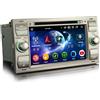 Erisin 7 Pollici Android 14 8-Core 4GB+64GB Autoradio GPS Navigatore per Ford C-Max S-Max Focus Galaxy Kuga Connect Fiesta Transit DVD Supporti Bluetooth 5.0 IPS CarPlay Android Auto WiFi DSP OBD2 USB