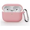 QJONSIU Cover per Airpods Pro 3 2025, Antiurto Anti-impronta, Protettiva Cover in Silicone Morbido Case con Moschettone-Rosa