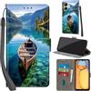 Haninsuze Cover per Xiaomi Redmi 13C 4G/5G Custodia Cover Pelle Libro Portafoglio con Porta Carte Magnetica Protezione Antiurto Cuoio Flip Case Custodia Cover per Poco C65, barca