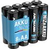 Ansmann - Batteria NiZN Micro HR03, 4 x 1,6 V, zinco nichelato ad alta tensione 8 batterie NiZn AA Nero